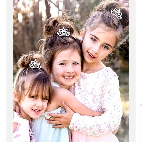 Girls Mini Rhinestone Tiara Crowns Hairpin Combs New Set Of 6! Multiple Styles - Picture 6 of 11